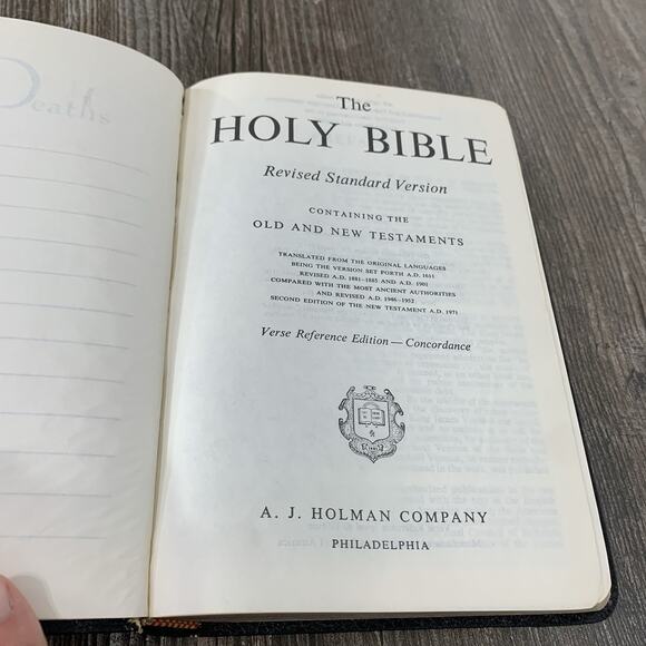 1962 Holy Bible Revised Standard Edition Holman Concordance Leather Red Letter - Picture 9 of 12